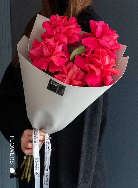 Букет из 5 французских роз "Пинк Флойд" Эквадор